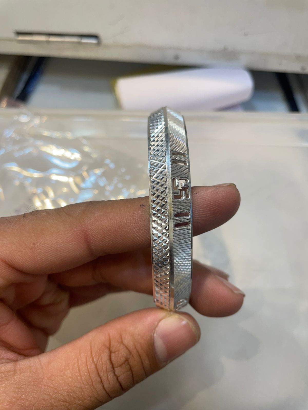 CNC Kada Sterling Silver Punjabi kada with Name - Chandi Sikh Bangle