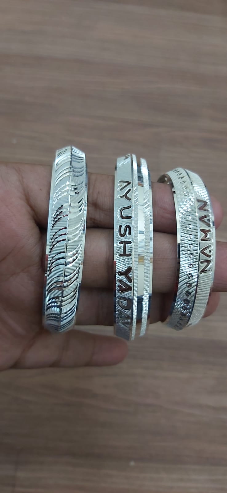 CNC Kada Sterling Silver Punjabi kada with Name - Chandi Sikh Bangle