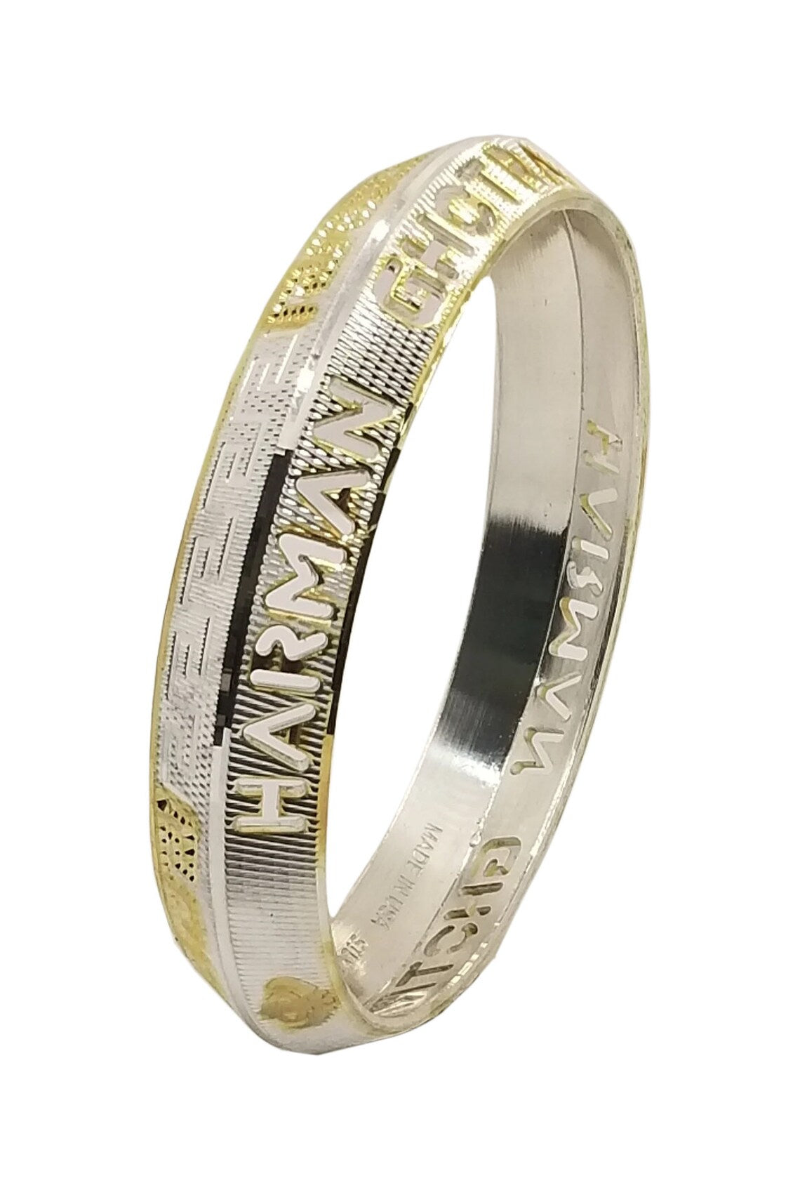 CNC Kada Sterling Silver Punjabi kada with Name - Chandi Sikh Bangle