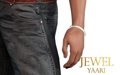 SJ SHUBHAM JEWELLERS™ 925 Mirror Finish Solid Sterling Silver Kada for Unisex Adult(Half Round P)