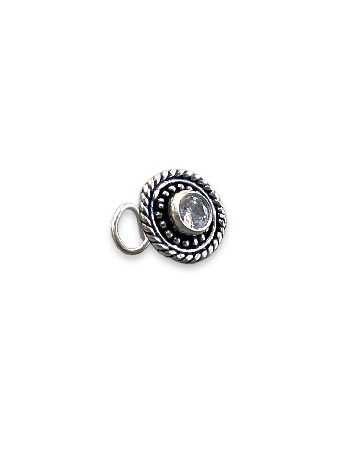 SJ SHUBHAM JEWELLERS™ 925 sterling Silver handmade Antique oxidized nose pin for women (P)