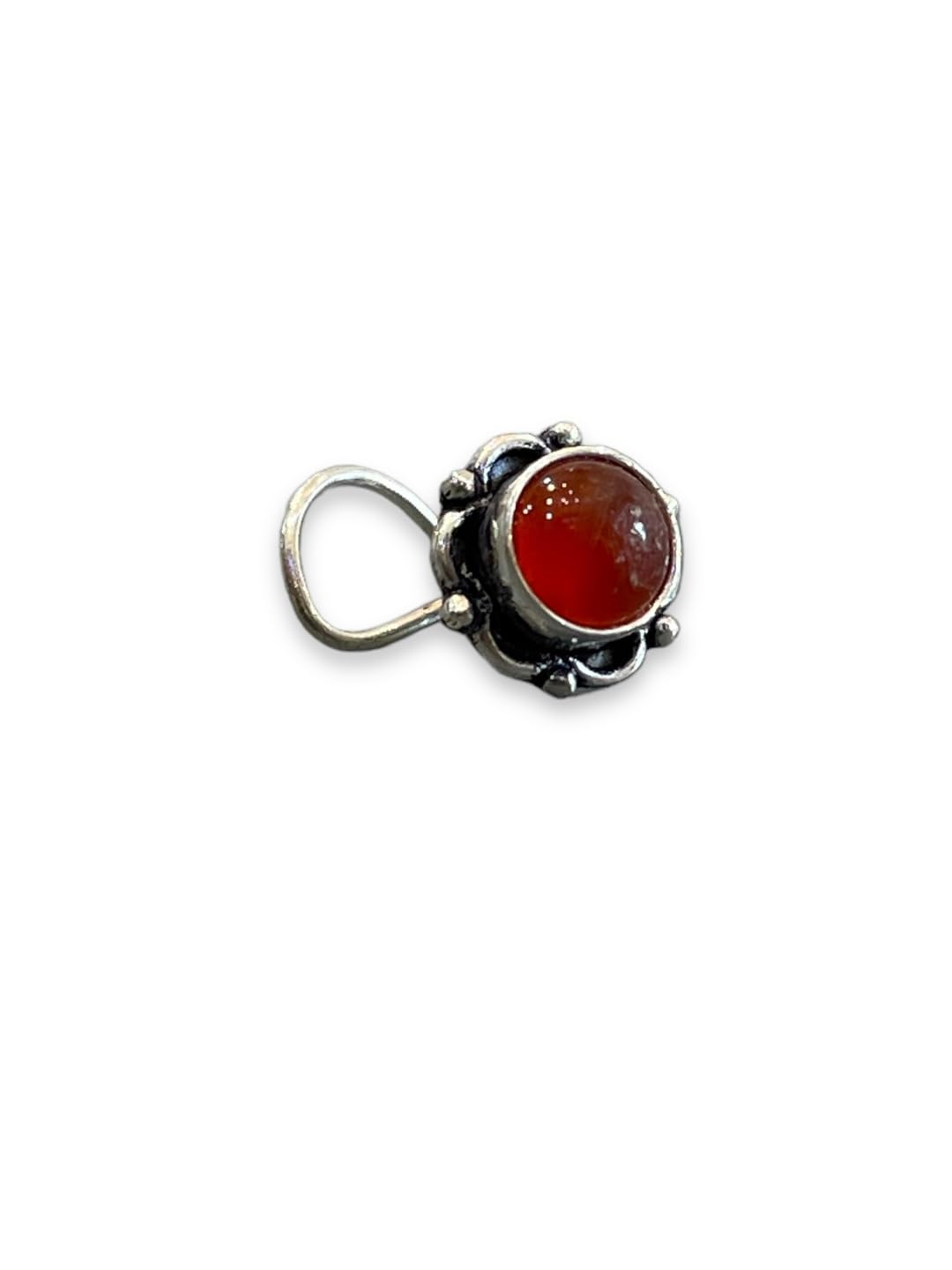 SJ SHUBHAM JEWELLERS™ 925 sterling Silver handmade Antique oxidized nose pin for women (P)