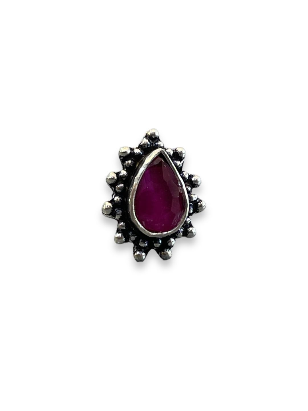 SJ SHUBHAM JEWELLERS™ 925 sterling Silver handmade Antique oxidized nose pin for women (P)