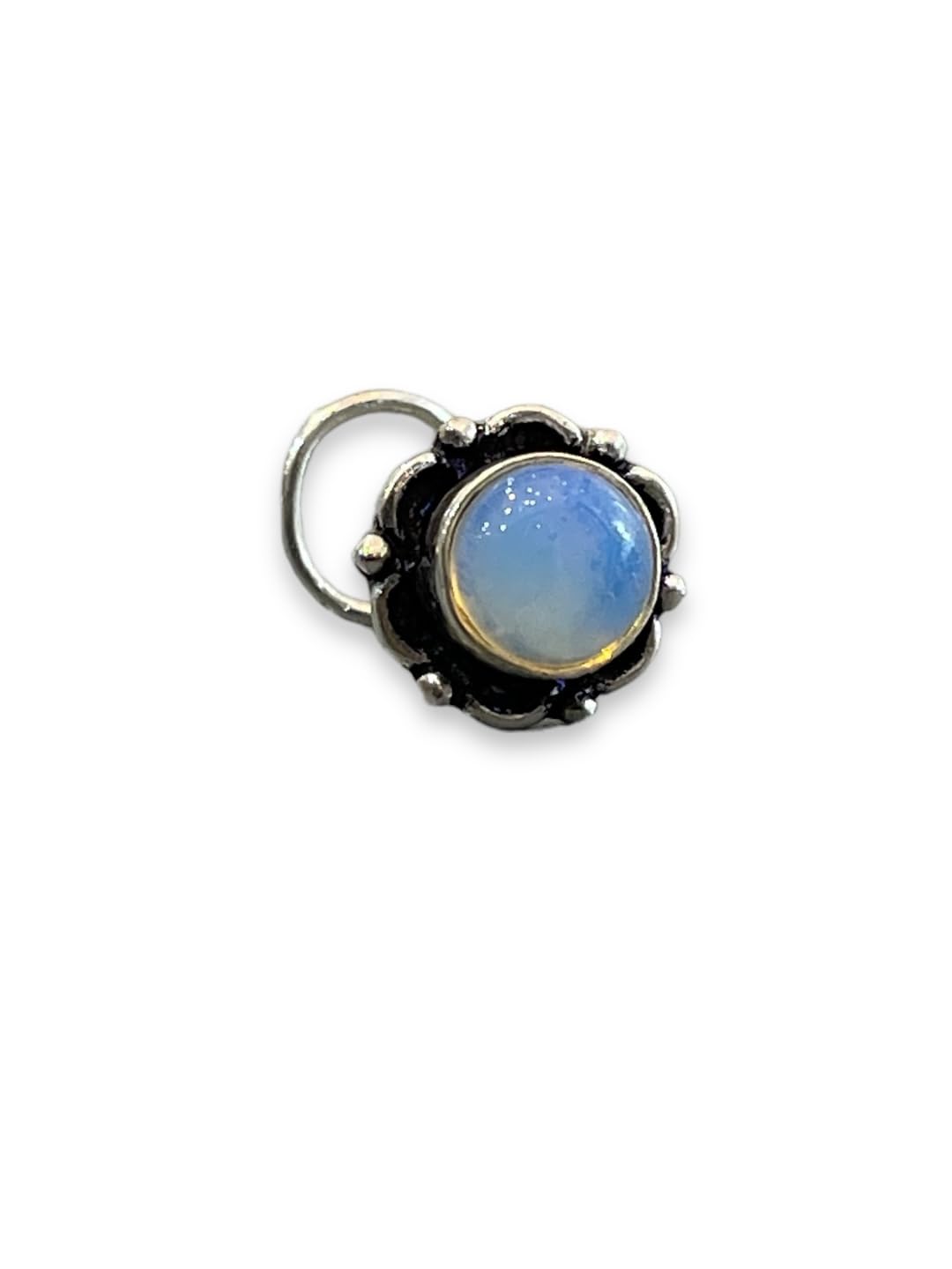 SJ SHUBHAM JEWELLERS™ 925 sterling Silver handmade Antique oxidized nose pin for women (P)