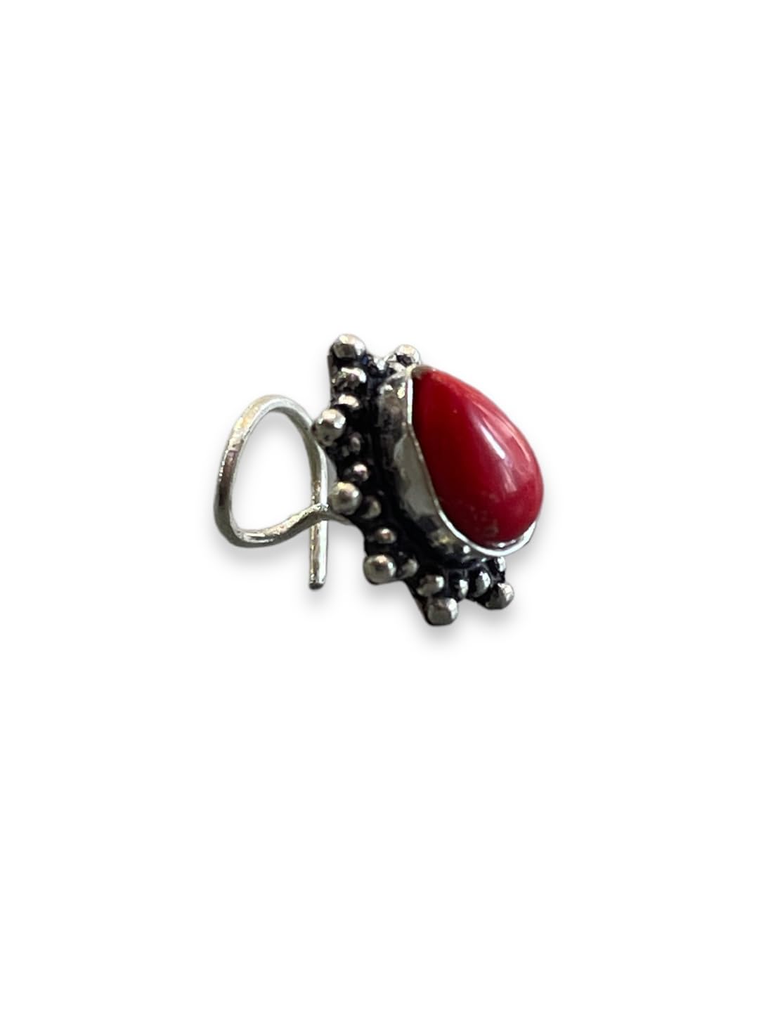 SJ SHUBHAM JEWELLERS™ 925 sterling Silver handmade Antique oxidized nose pin for women (P)