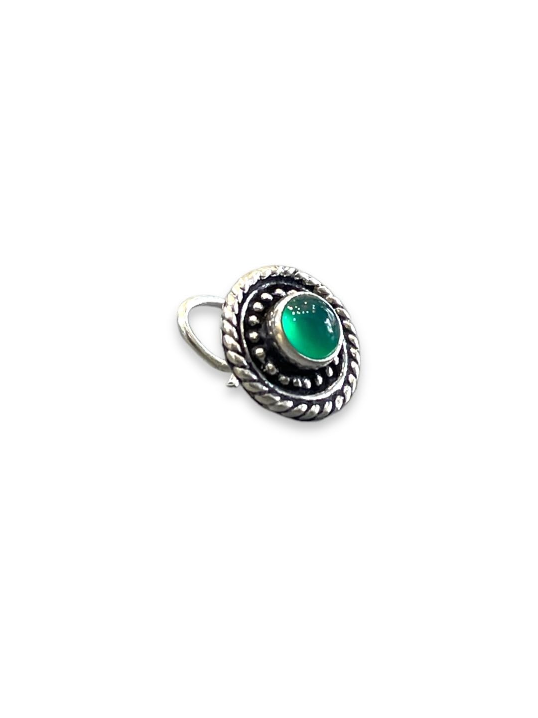 SJ SHUBHAM JEWELLERS™ 925 sterling Silver handmade Antique oxidized nose pin for women (P)