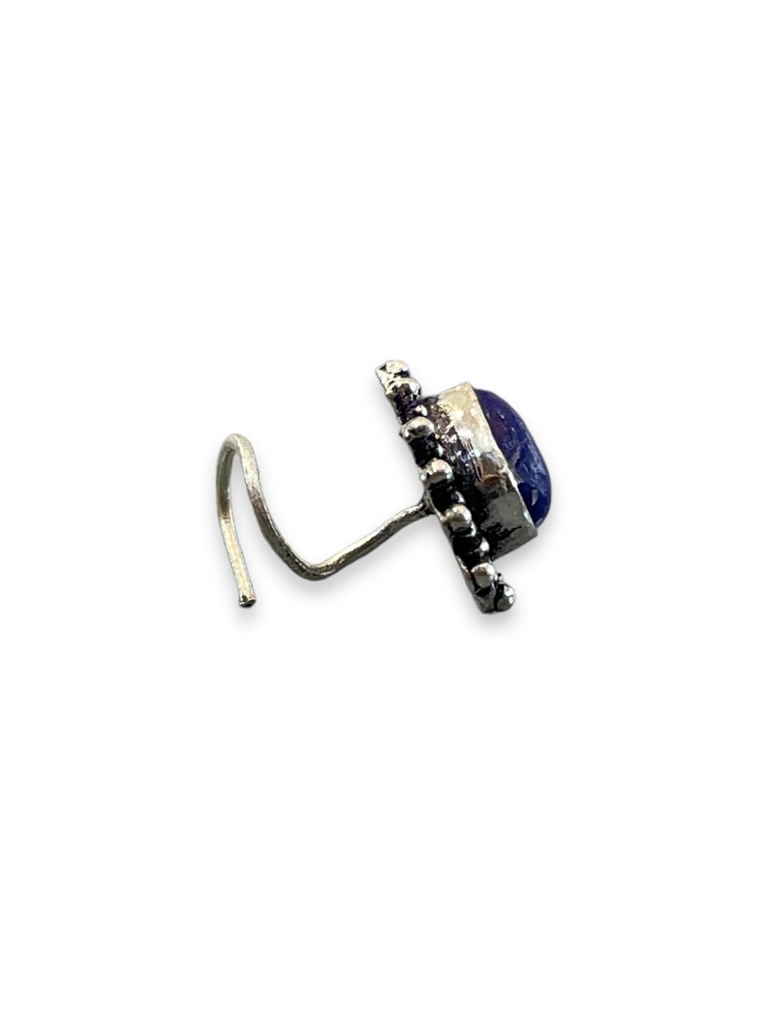 SJ SHUBHAM JEWELLERS™ 925 sterling Silver handmade Antique oxidized nose pin for women (P)