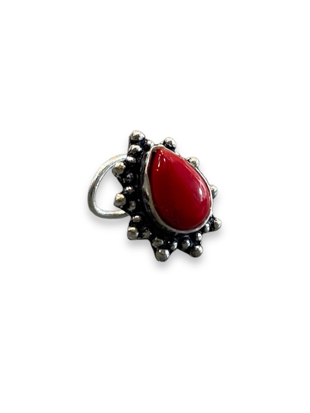 SJ SHUBHAM JEWELLERS™ 925 sterling Silver handmade Antique oxidized nose pin for women (P)