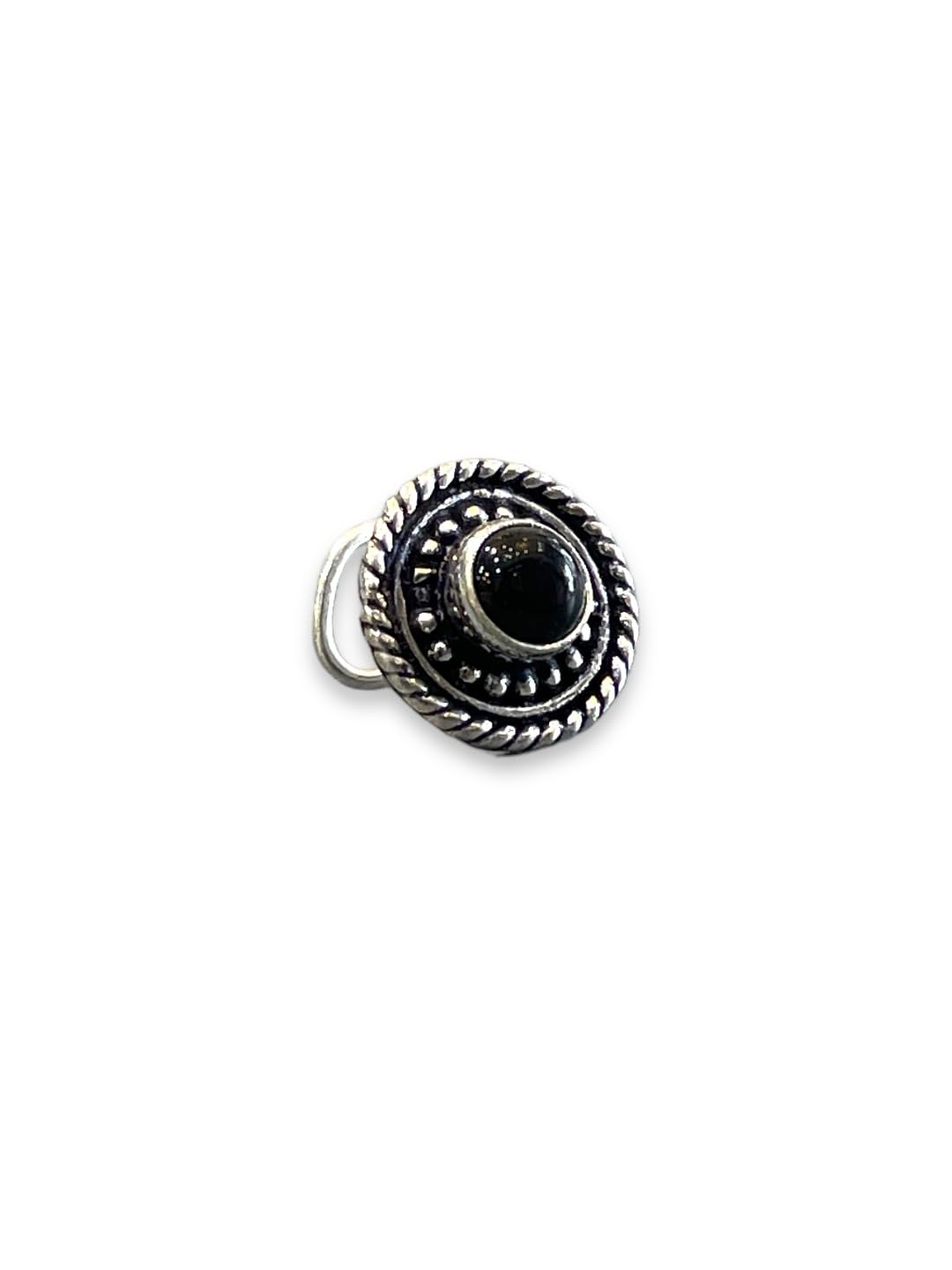 SJ SHUBHAM JEWELLERS™ 925 sterling Silver handmade Antique oxidized nose pin for women (P)