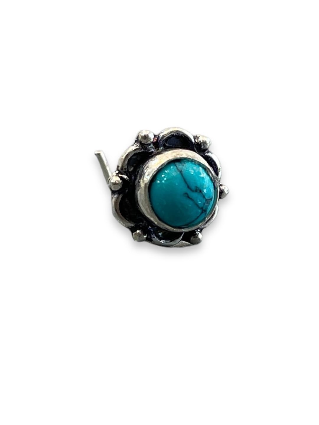 SJ SHUBHAM JEWELLERS™ 925 sterling Silver handmade Antique oxidized nose pin for women (P)