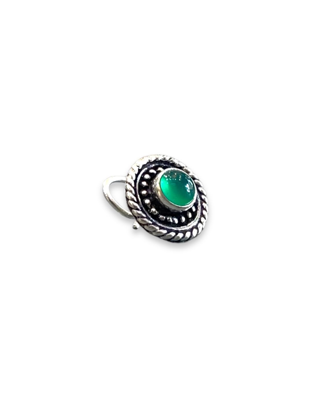 SJ SHUBHAM JEWELLERS™ 925 sterling Silver handmade Antique oxidized nose pin for women (P)