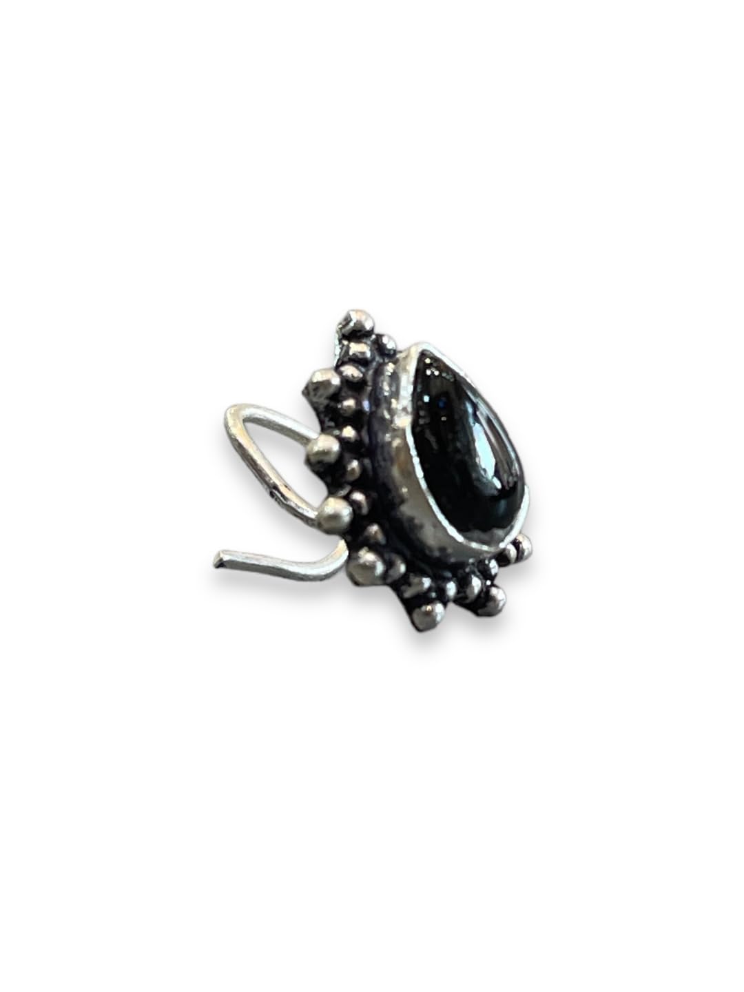 SJ SHUBHAM JEWELLERS™ 925 sterling Silver handmade Antique oxidized nose pin for women (P)