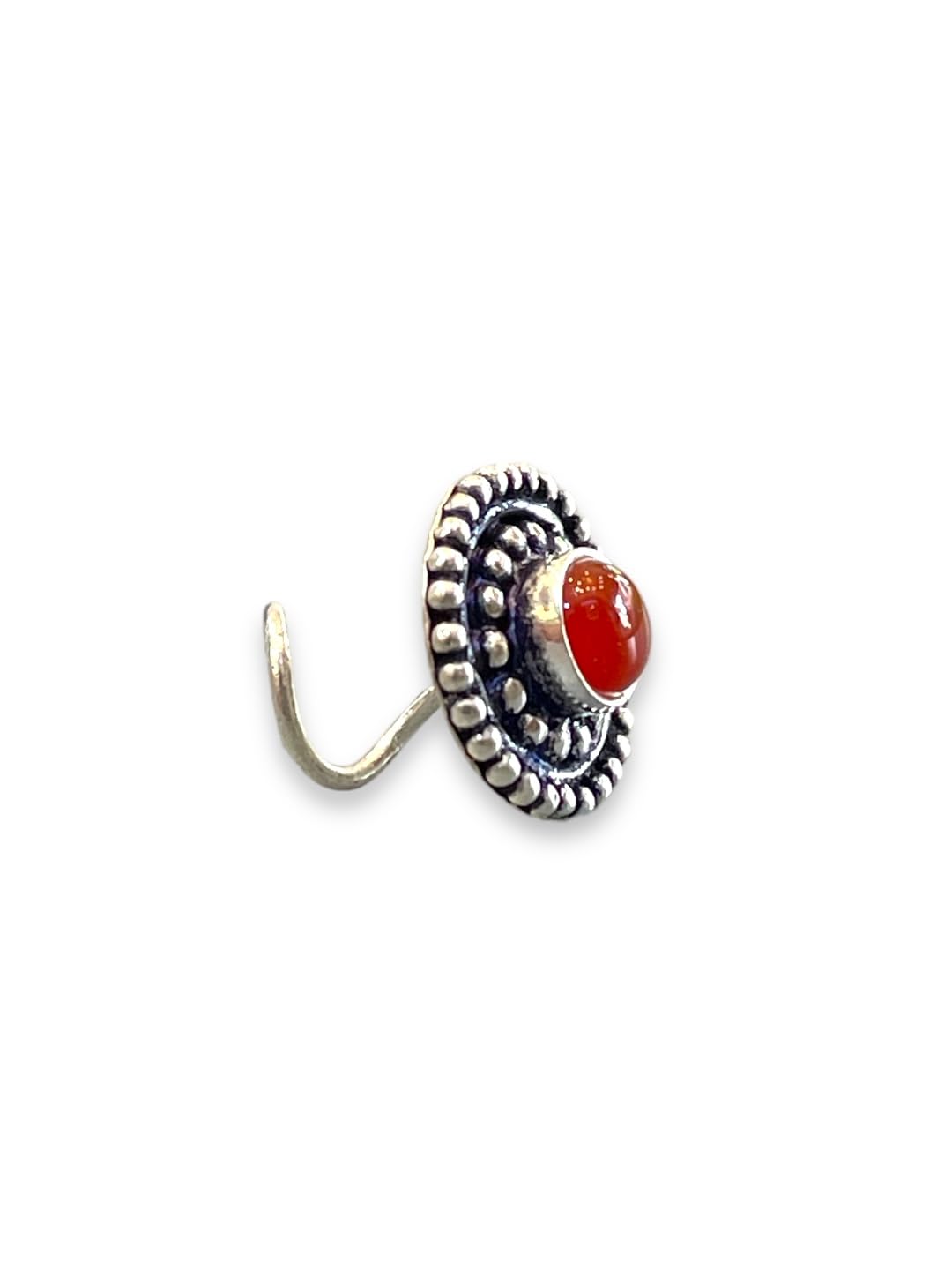 SJ SHUBHAM JEWELLERS™ 925 sterling Silver handmade Antique oxidized nose pin for women (P)