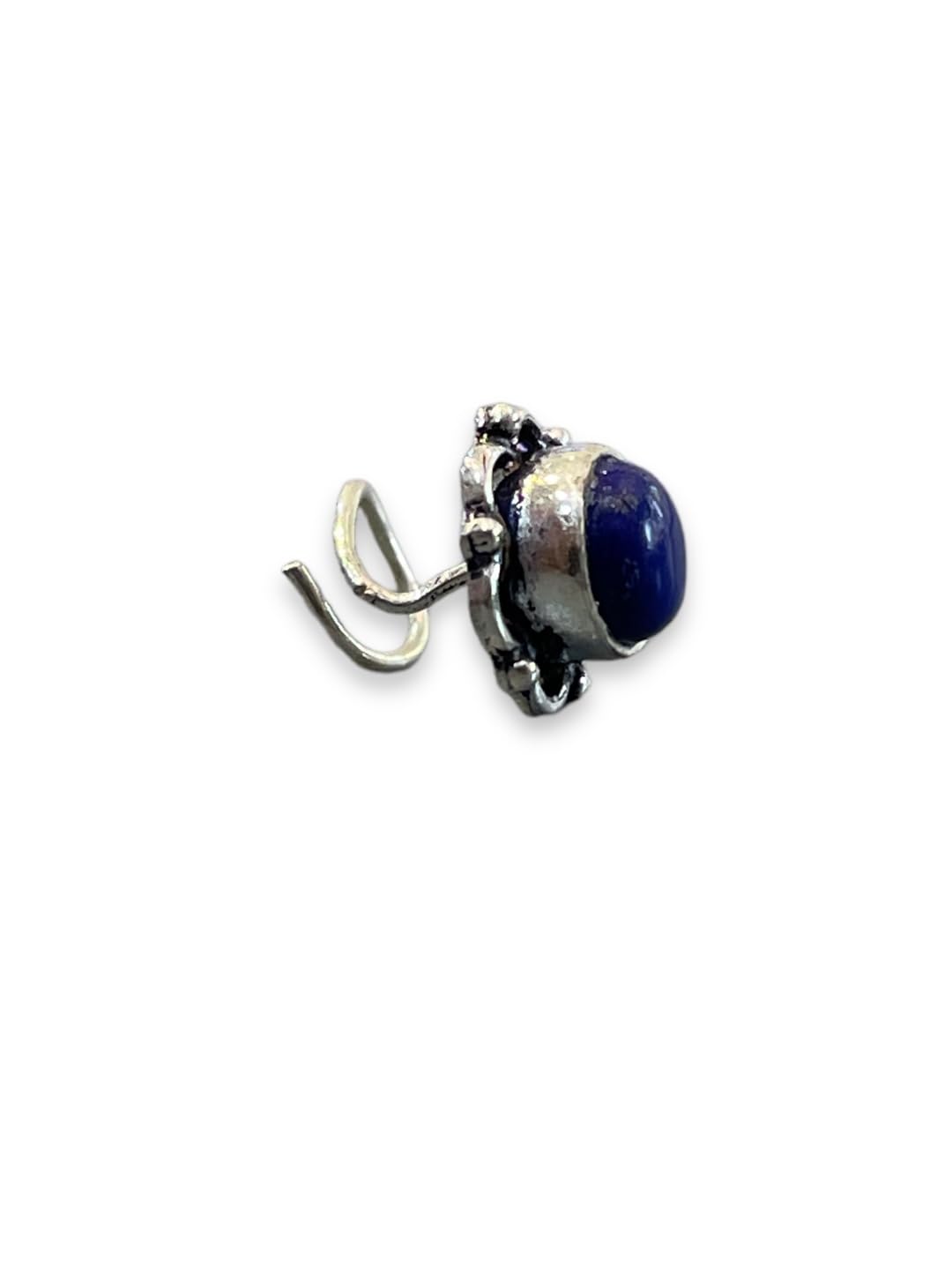SJ SHUBHAM JEWELLERS™ 925 sterling Silver handmade Antique oxidized nose pin for women (P)