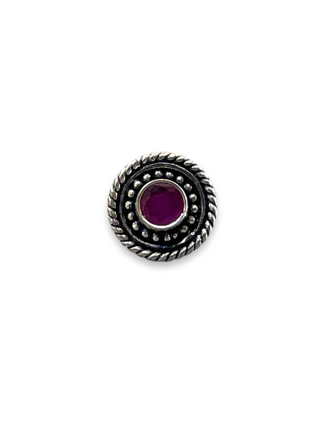 SJ SHUBHAM JEWELLERS™ 925 sterling Silver handmade Antique oxidized nose pin for women (P)