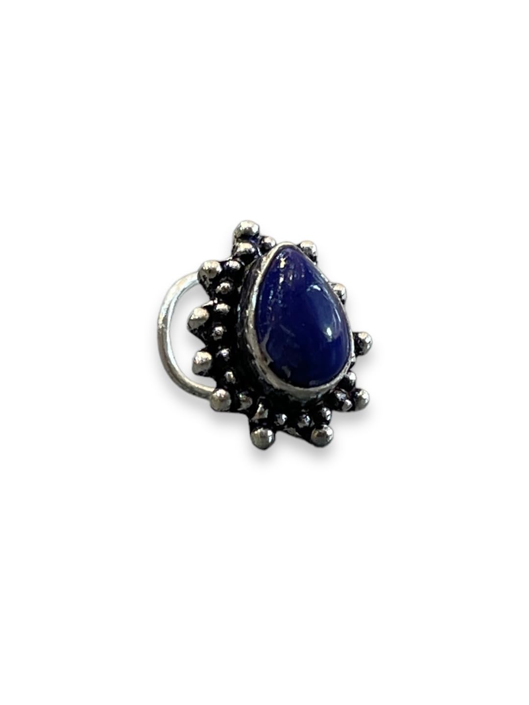 SJ SHUBHAM JEWELLERS™ 925 sterling Silver handmade Antique oxidized nose pin for women (P)