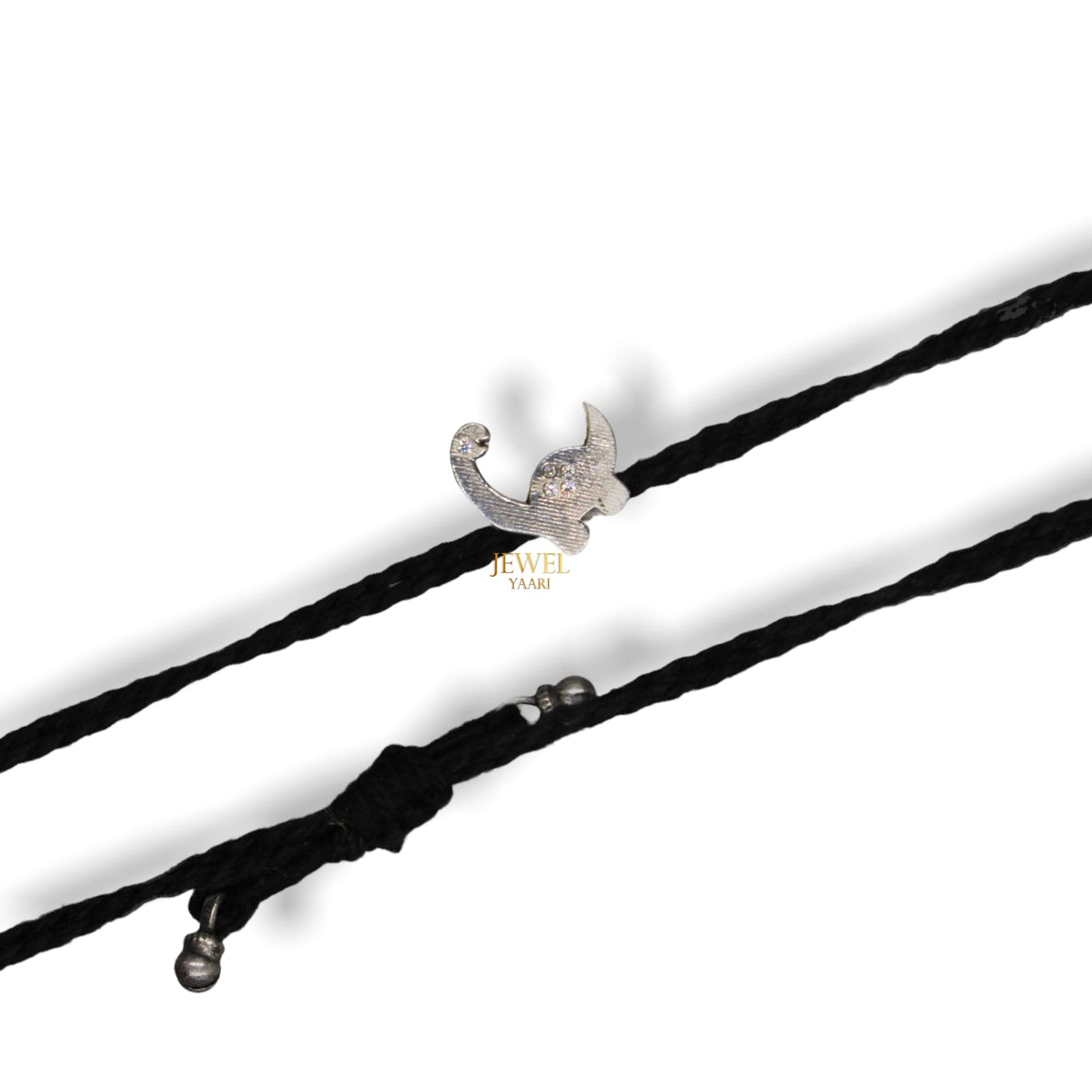 Shubham Jewellers Rehti 925 New Oxidised Black Thread Dinosaur Silver Nazarbattu Nazaiya Anklet/Bracelet for Girls, Women and Children with Silver Ghunghroo