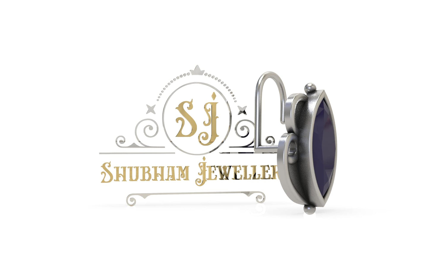 SJ SHUBHAM JEWELLERS™ 925 sterling Silver handmade Antique oxidized nose pin for women (P)