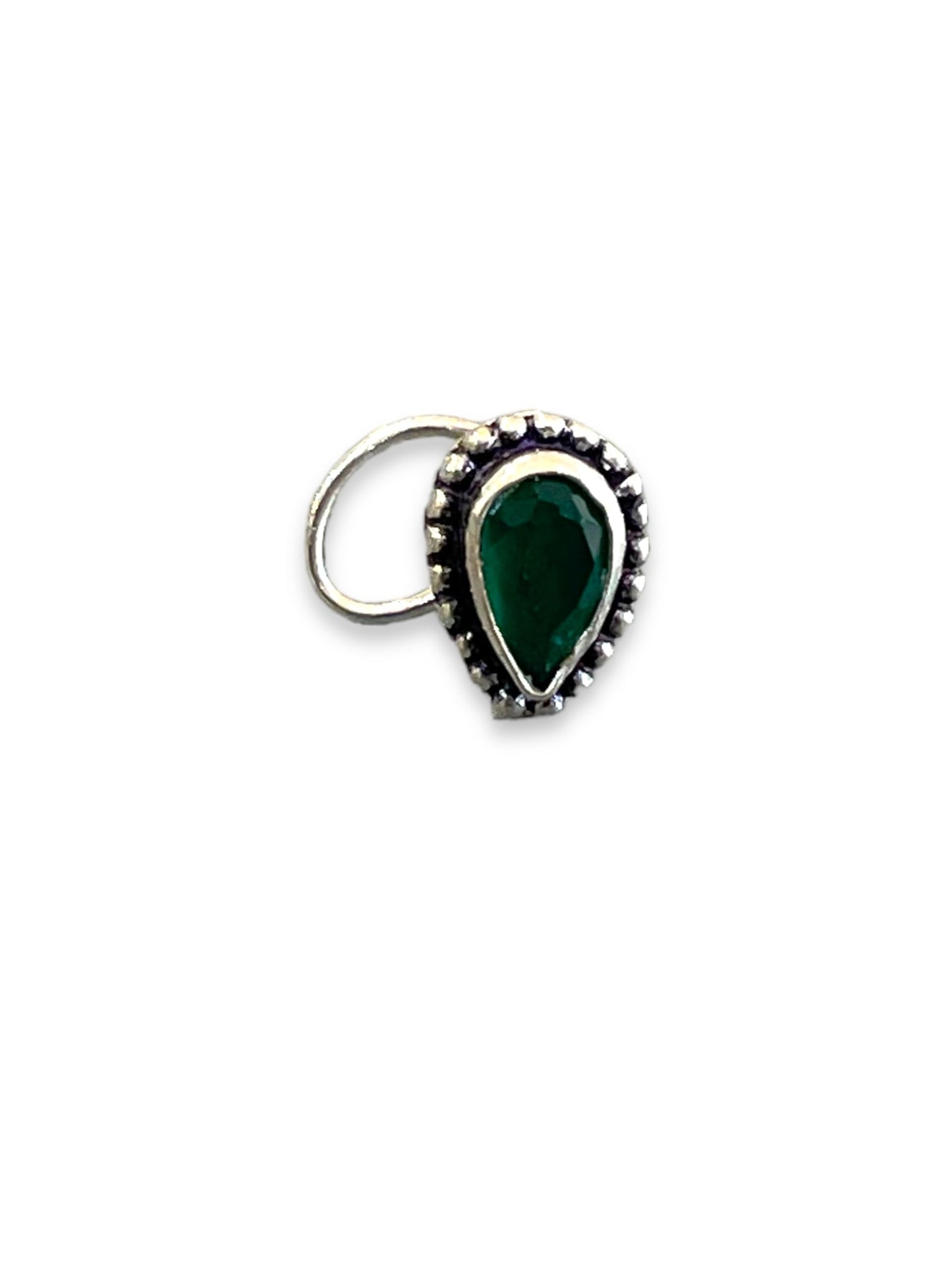 SJ SHUBHAM JEWELLERS™ 925 sterling Silver handmade Antique oxidized nose pin for women (P)