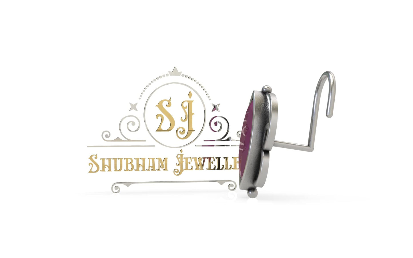 SJ SHUBHAM JEWELLERS™ 925 sterling Silver handmade Antique oxidized nose pin for women (P)