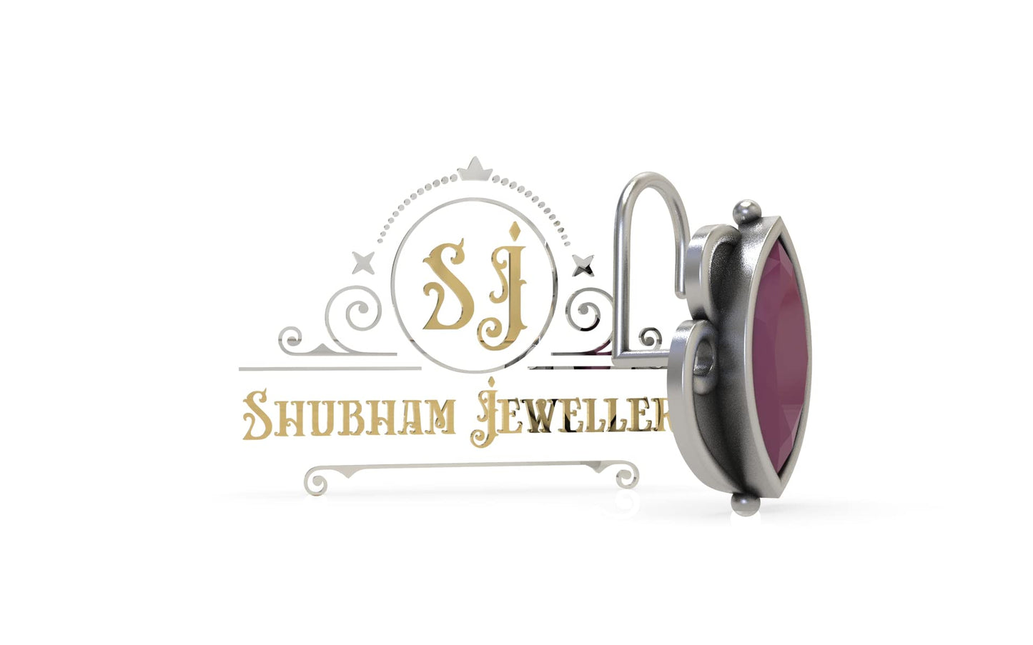SJ SHUBHAM JEWELLERS™ 925 sterling Silver handmade Antique oxidized nose pin for women (P)