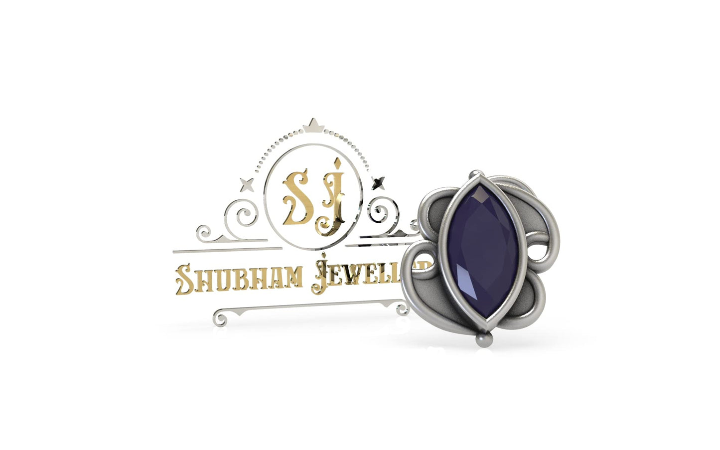 SJ SHUBHAM JEWELLERS™ 925 sterling Silver handmade Antique oxidized nose pin for women (P)