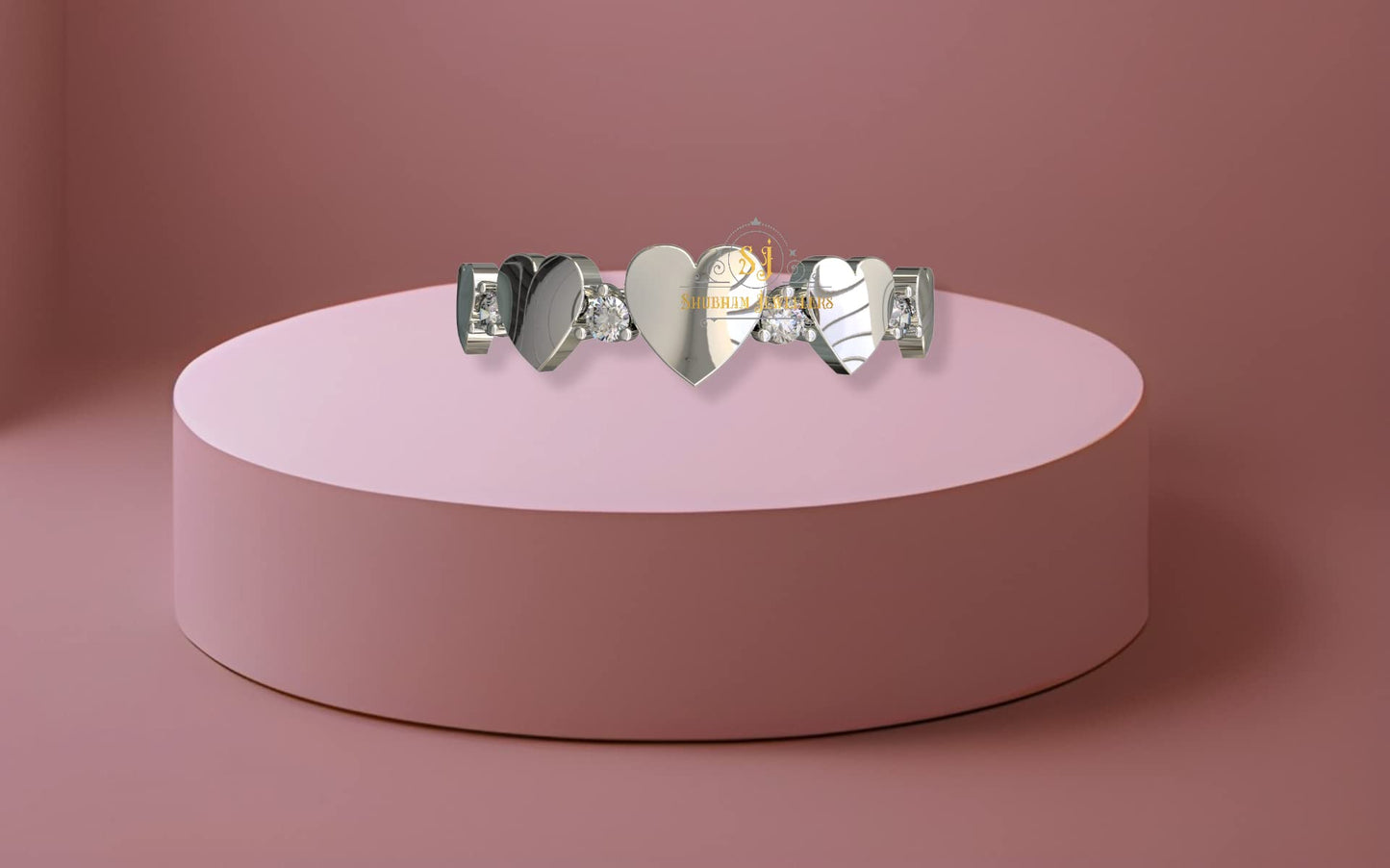 SJ SHUBHAM JEWELLERS™ 925 Sterling Silver Three Briliant Cut Design Adjustable Finger Ring with White CZ diamond for Women and Girls, Anniversary Gift for Wife, Valentine - JewelYaari By Shubham Jewellers