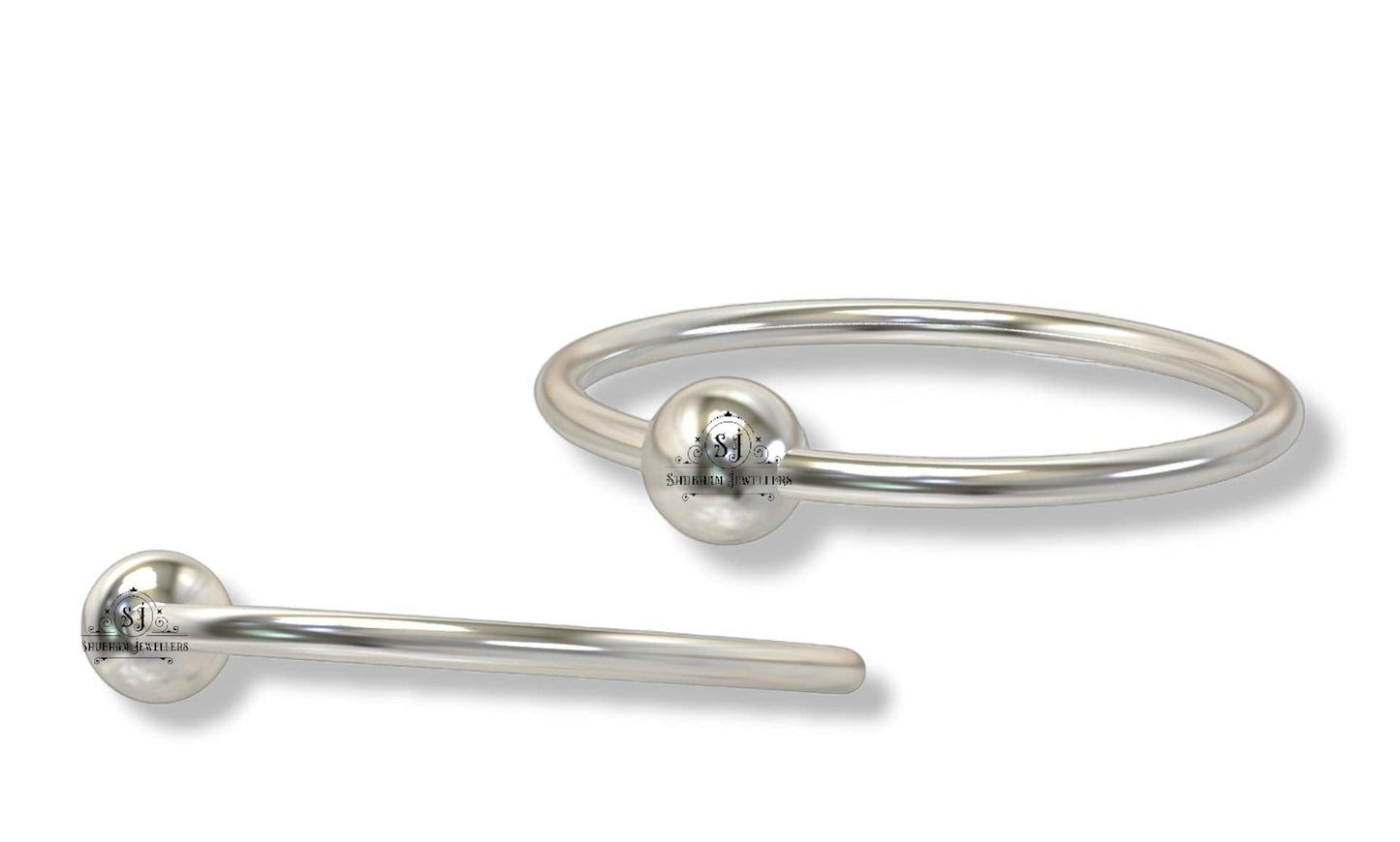 SJ SHUBHAM JEWELLERS™ Tiny Hoop and Septum Nose Ring One Piece/Combo/Gold 18K 750/925 Sterling Silver Simple & Beautiful Nose Pin For Women & Girls