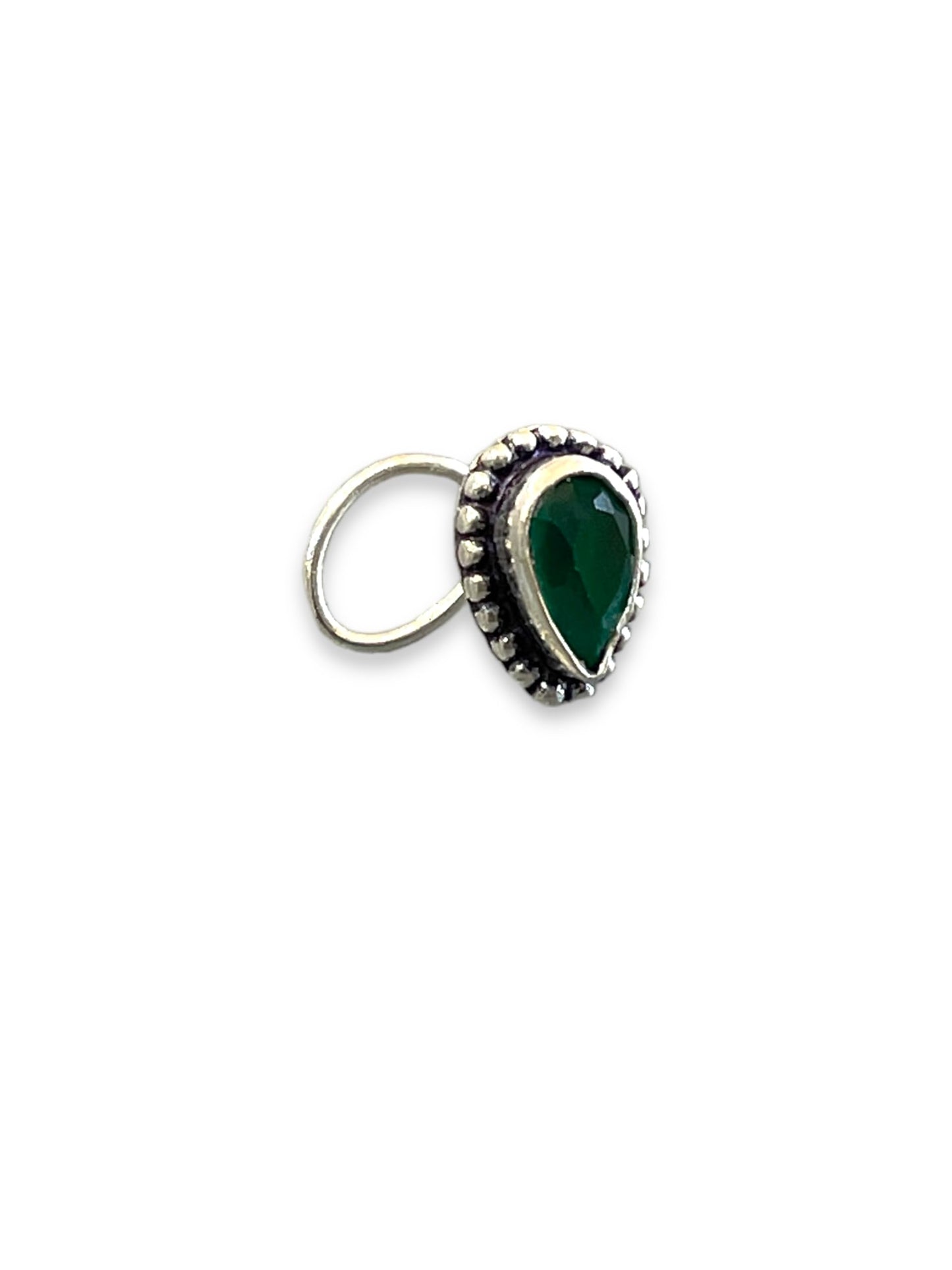 SJ SHUBHAM JEWELLERS™ 925 sterling Silver handmade Antique oxidized nose pin for women (P)