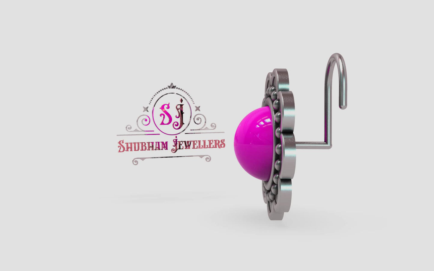 SJ SHUBHAM JEWELLERS™ 925 sterling Silver handmade Antique oxidized nose pin for women (P)