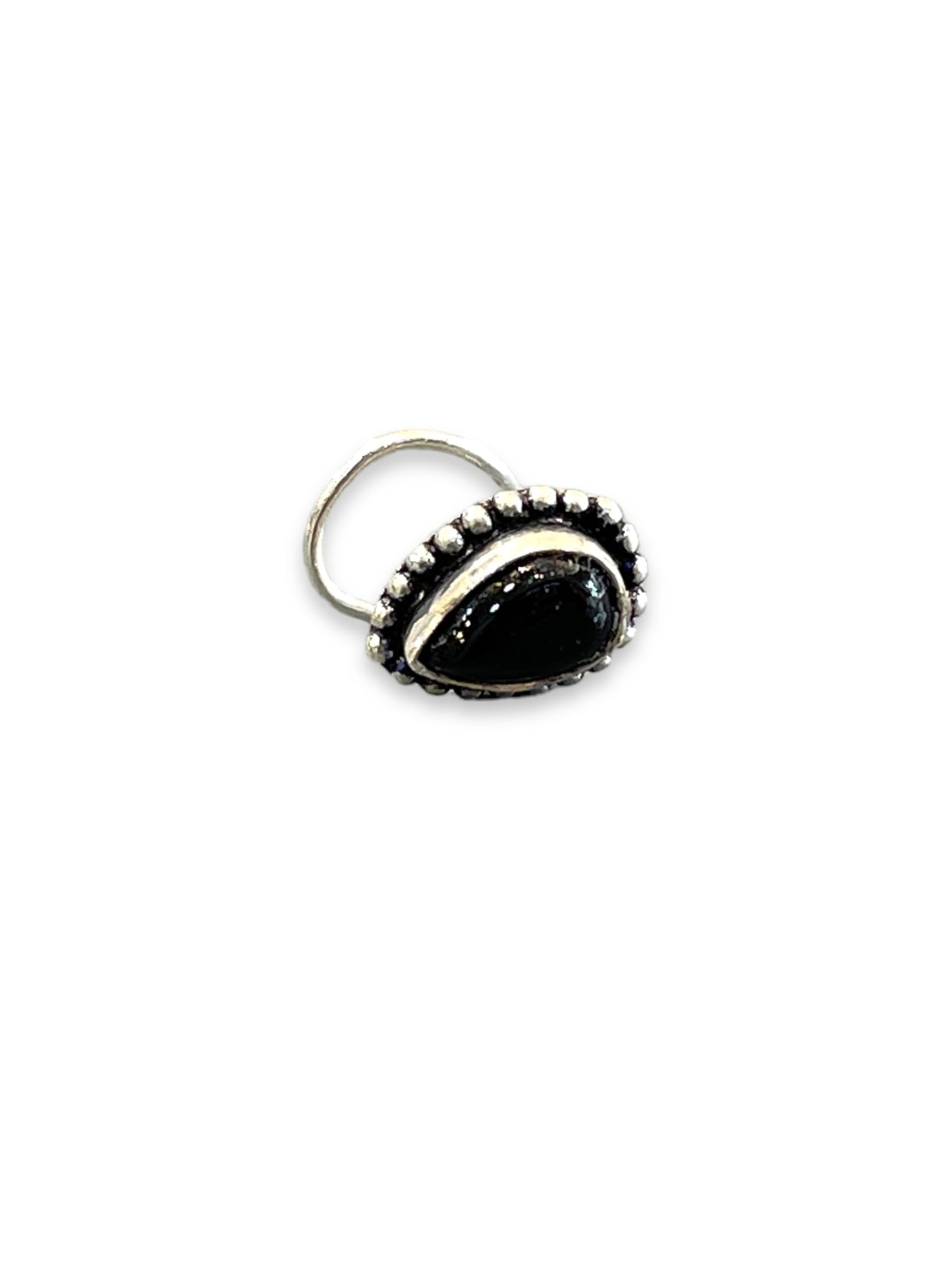 SJ SHUBHAM JEWELLERS™ 925 sterling Silver handmade Antique oxidized nose pin for women (P)