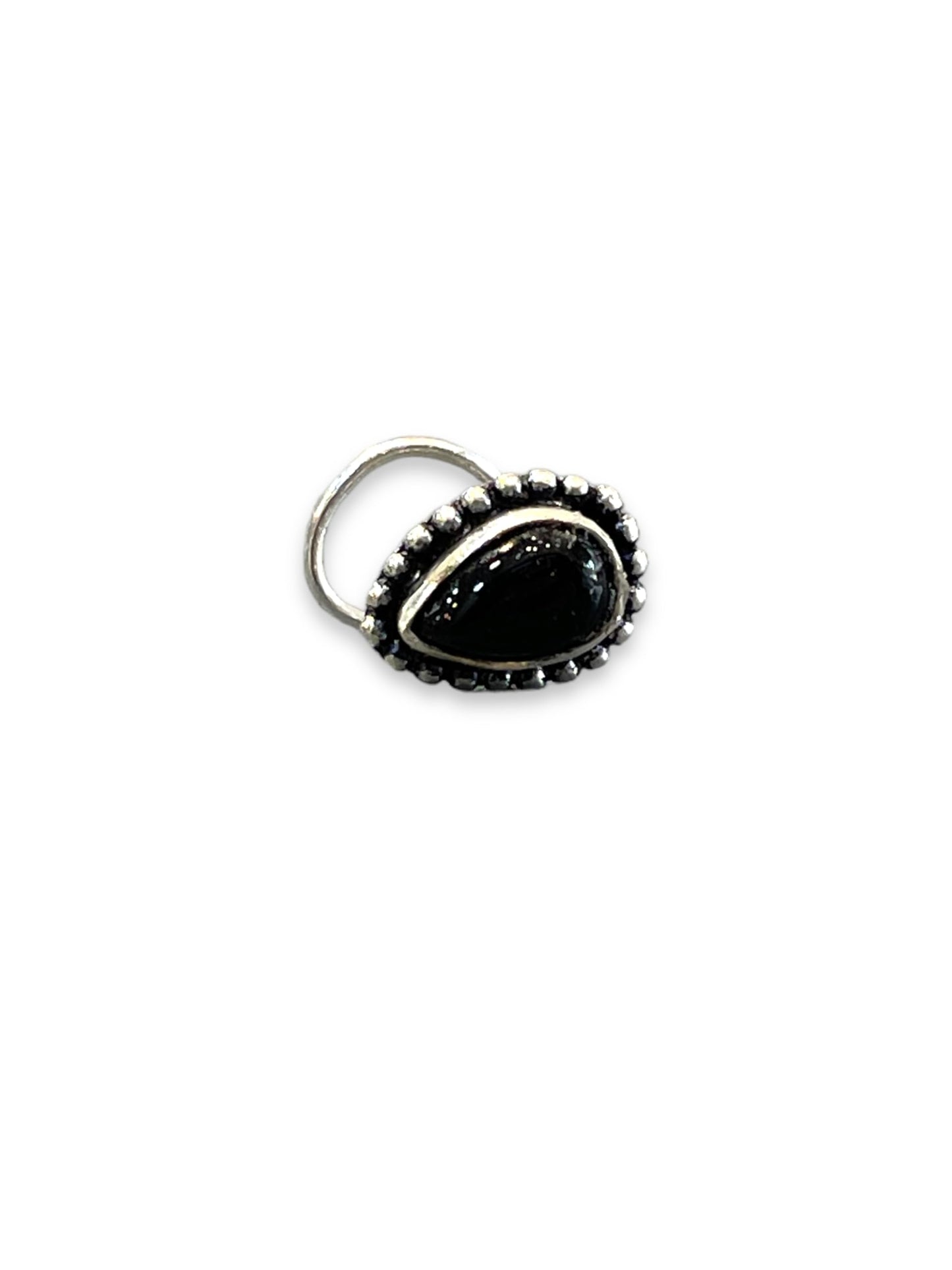 SJ SHUBHAM JEWELLERS™ 925 sterling Silver handmade Antique oxidized nose pin for women (P)