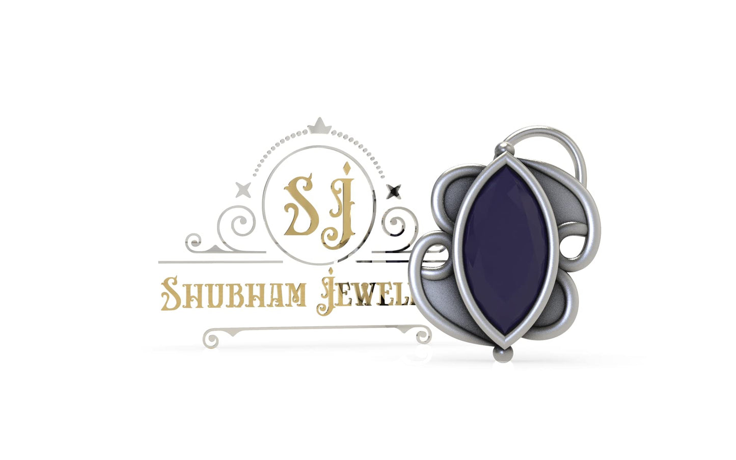 SJ SHUBHAM JEWELLERS™ 925 sterling Silver handmade Antique oxidized nose pin for women (P)