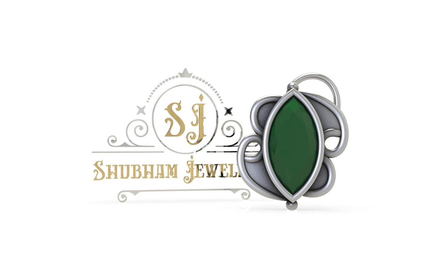 SJ SHUBHAM JEWELLERS™ 925 sterling Silver handmade Antique oxidized nose pin for women (P)