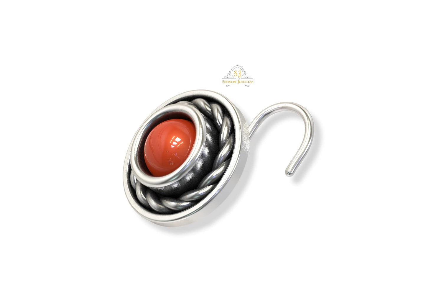 SJ SHUBHAM JEWELLERS™ 925 sterling Silver handmade Antique oxidized nose pin for women (P)