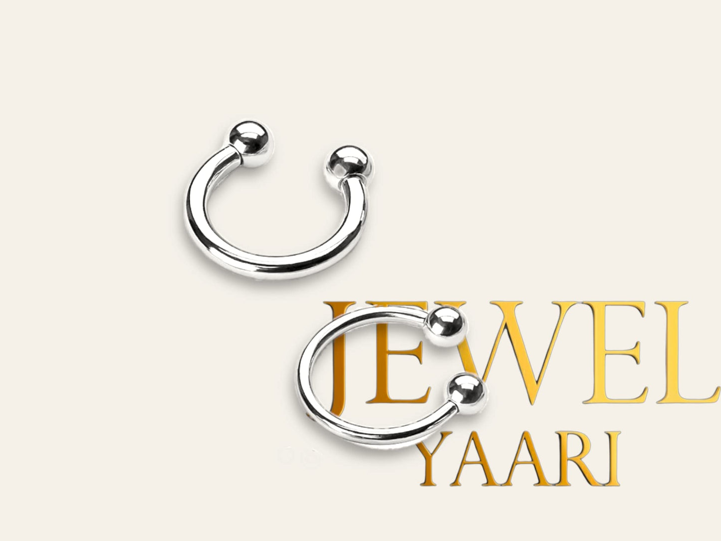 SJ SHUBHAM JEWELLERS™ Tiny Hoop and Septum Nose Ring One Piece/Combo/Gold 18K 750/925 Sterling Silver Simple & Beautiful Nose Pin For Women & Girls