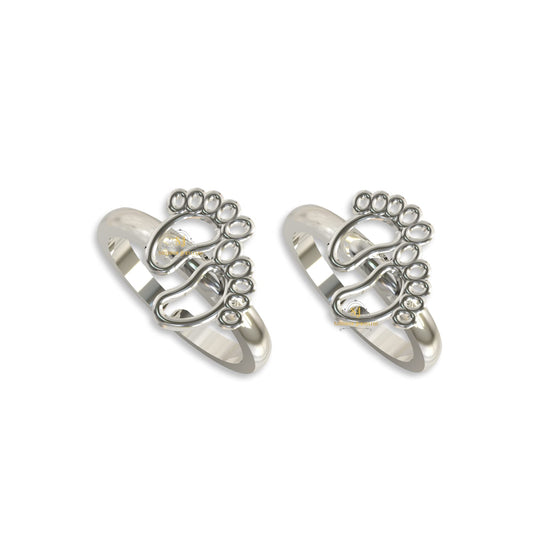 SJ SHUBHAM JEWELLERS 925 Sterling Silver Hallmarked Toe Ring Foot Step Bicchiya Pure Silver Toe-Ring for Women (Pair 4 Gms)