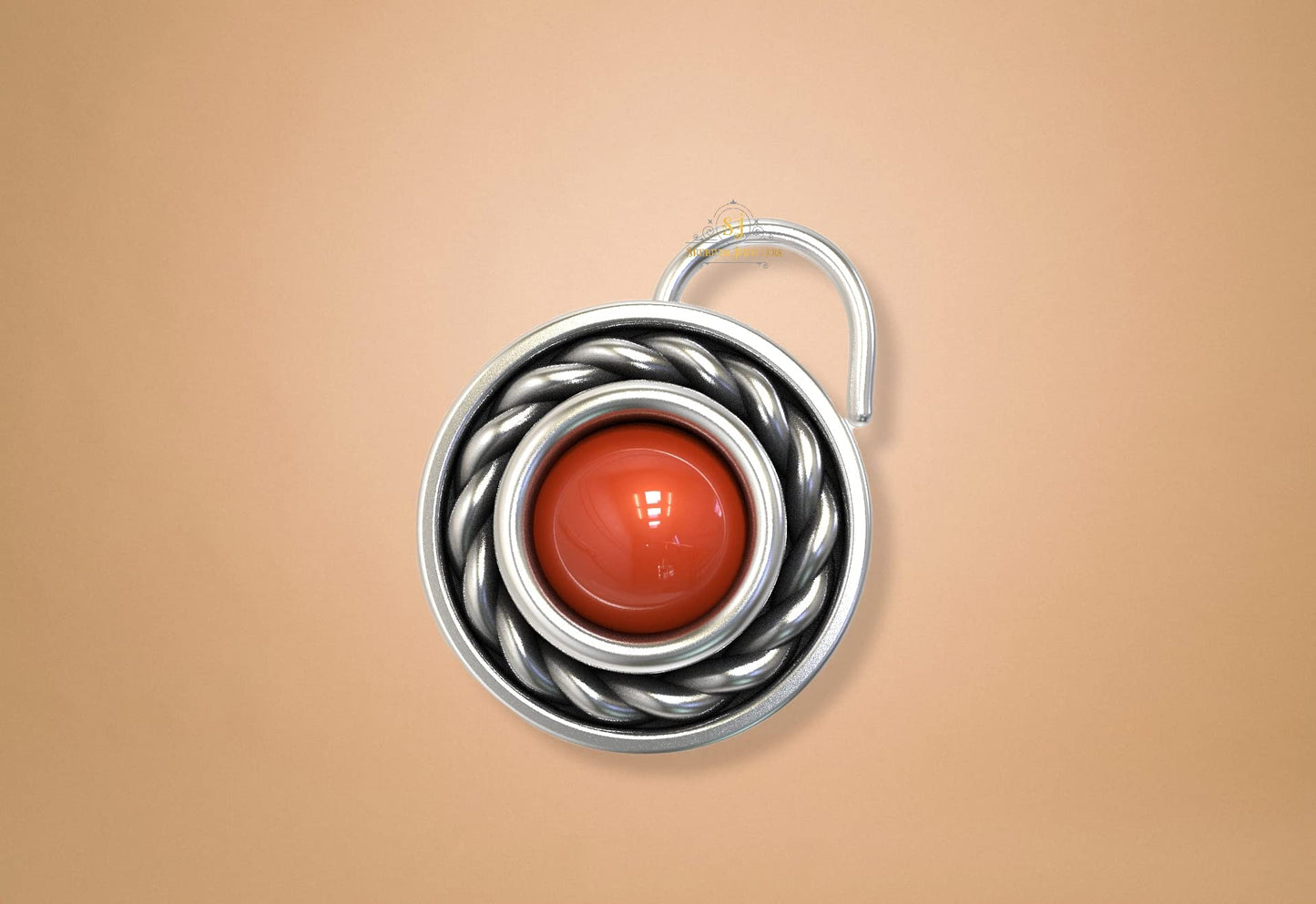 SJ SHUBHAM JEWELLERS™ 925 sterling Silver handmade Antique oxidized nose pin for women (P)