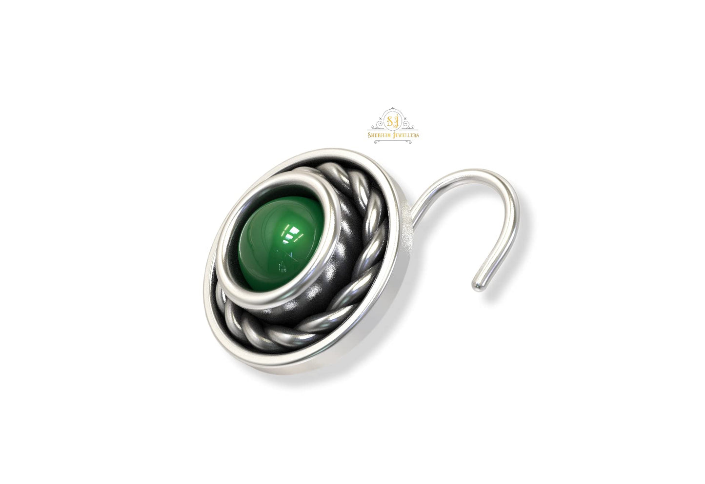 SJ SHUBHAM JEWELLERS™ 925 sterling Silver handmade Antique oxidized nose pin for women (P)
