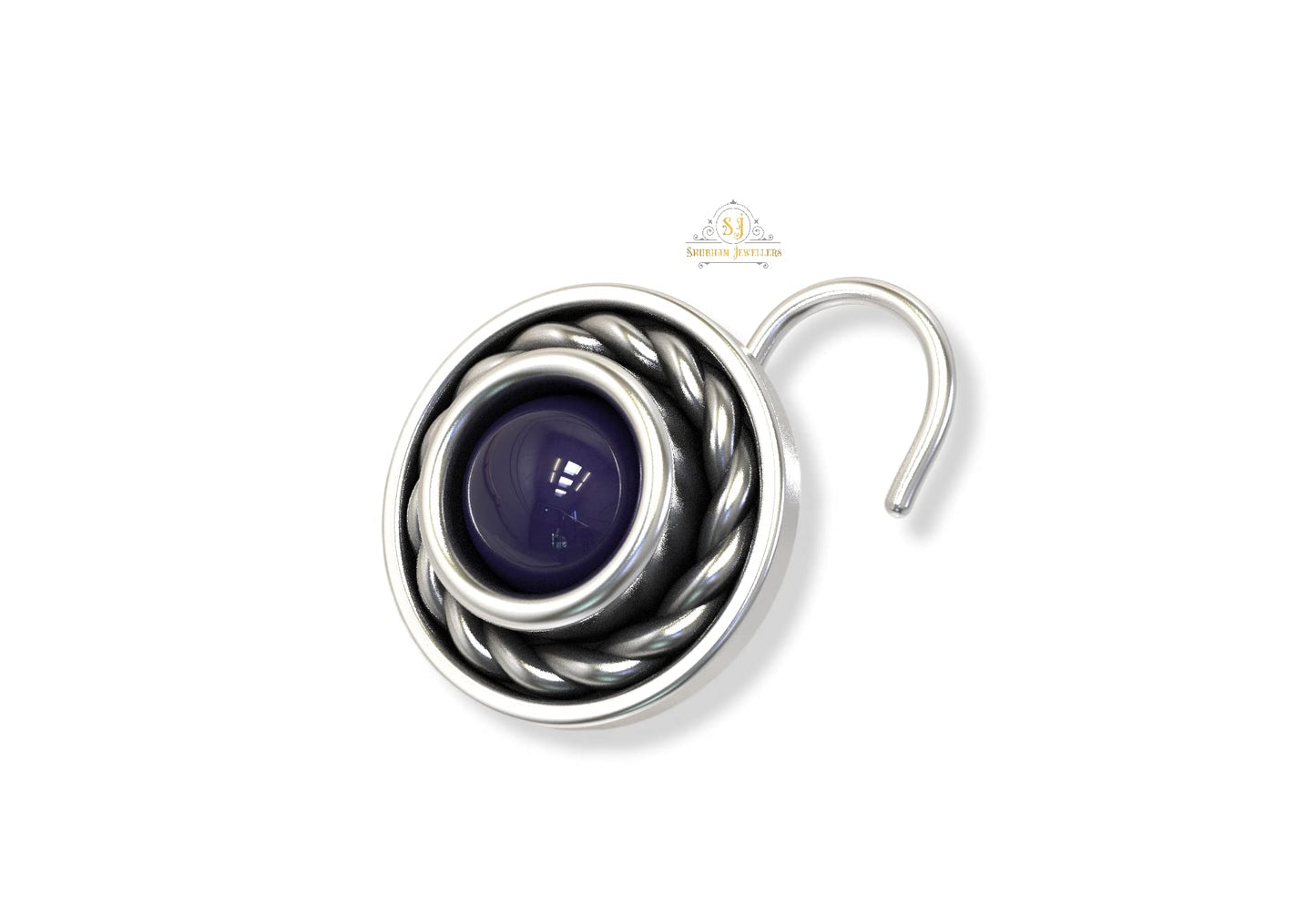 SJ SHUBHAM JEWELLERS™ 925 sterling Silver handmade Antique oxidized nose pin for women (P)