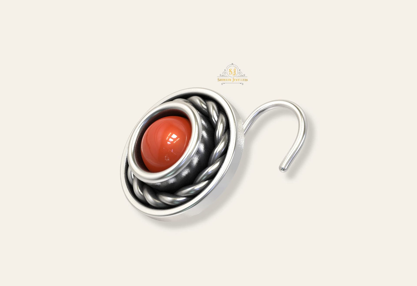 SJ SHUBHAM JEWELLERS™ 925 sterling Silver handmade Antique oxidized nose pin for women (P)