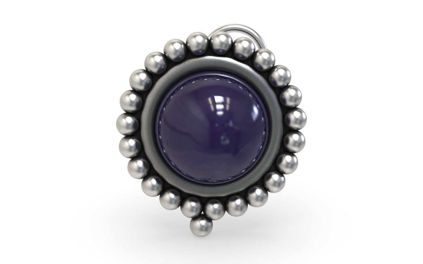 SJ SHUBHAM JEWELLERS™ 925 sterling Silver handmade Antique oxidized nose pin for women (P)