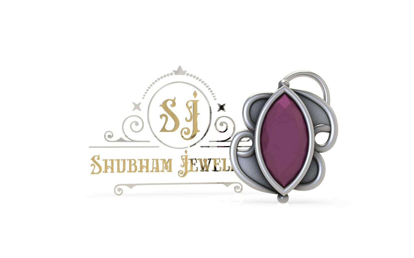 SJ SHUBHAM JEWELLERS™ 925 sterling Silver handmade Antique oxidized nose pin for women (P)
