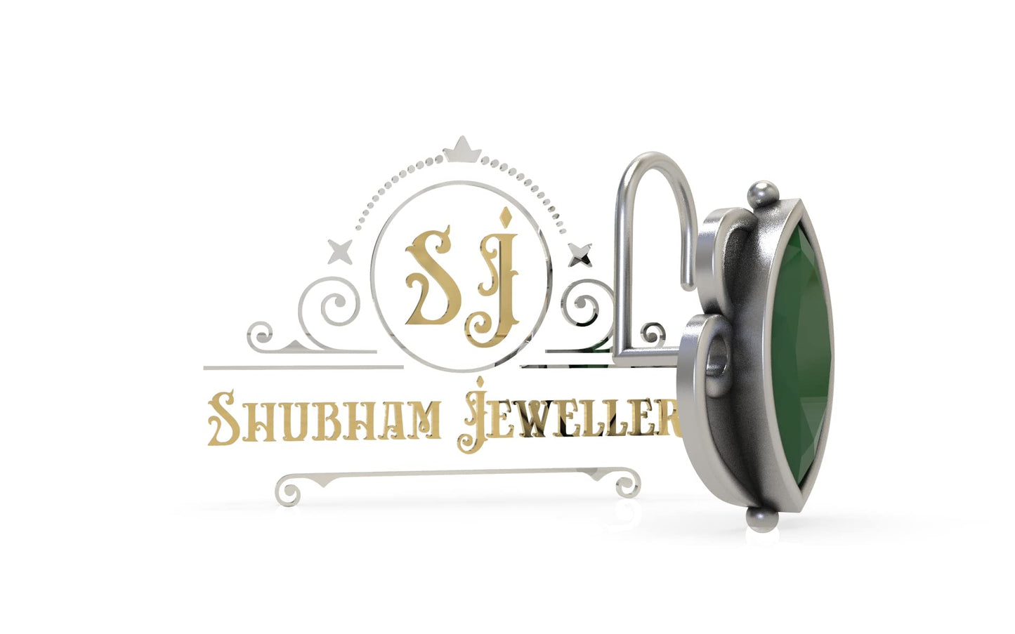 SJ SHUBHAM JEWELLERS™ 925 sterling Silver handmade Antique oxidized nose pin for women (P)