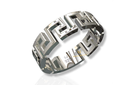 SJ SHUBHAM JEWELLERS? 925 Sterling Silver S Loop Band style Rings For Men and women Size : 16