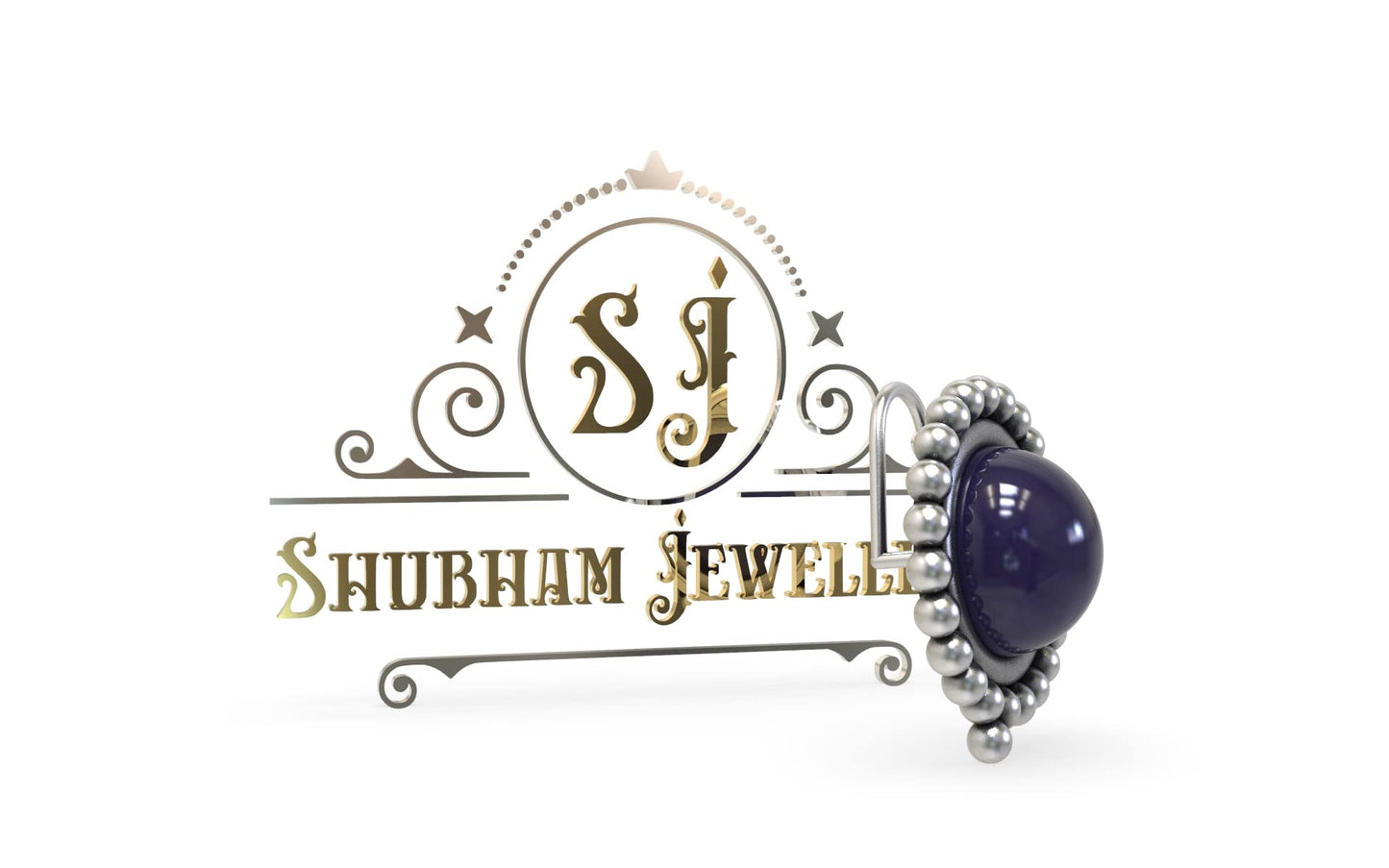 SJ SHUBHAM JEWELLERS™ 925 sterling Silver handmade Antique oxidized nose pin for women (P)