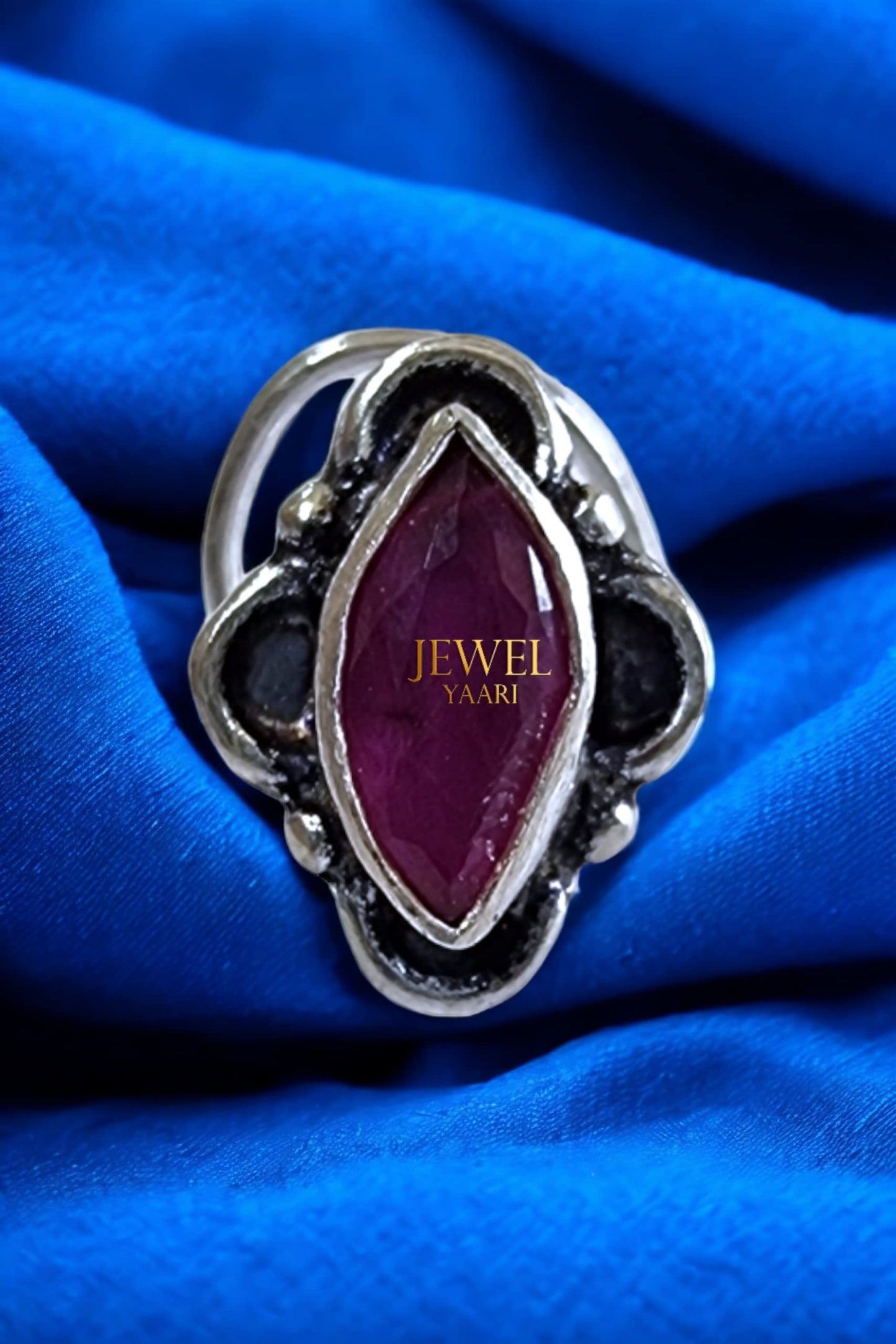 SJ SHUBHAM JEWELLERS™ 925 sterling Silver handmade Antique oxidized nose pin for women (P)