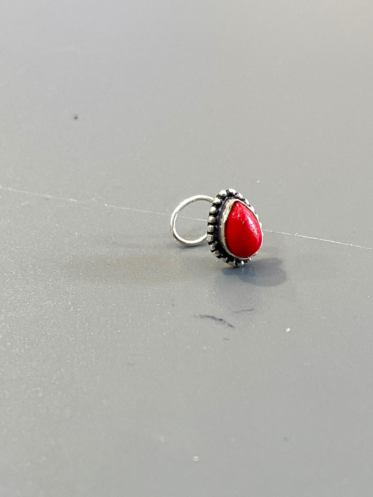 SJ SHUBHAM JEWELLERS™ 925 sterling Silver handmade Antique oxidized nose pin for women (P)