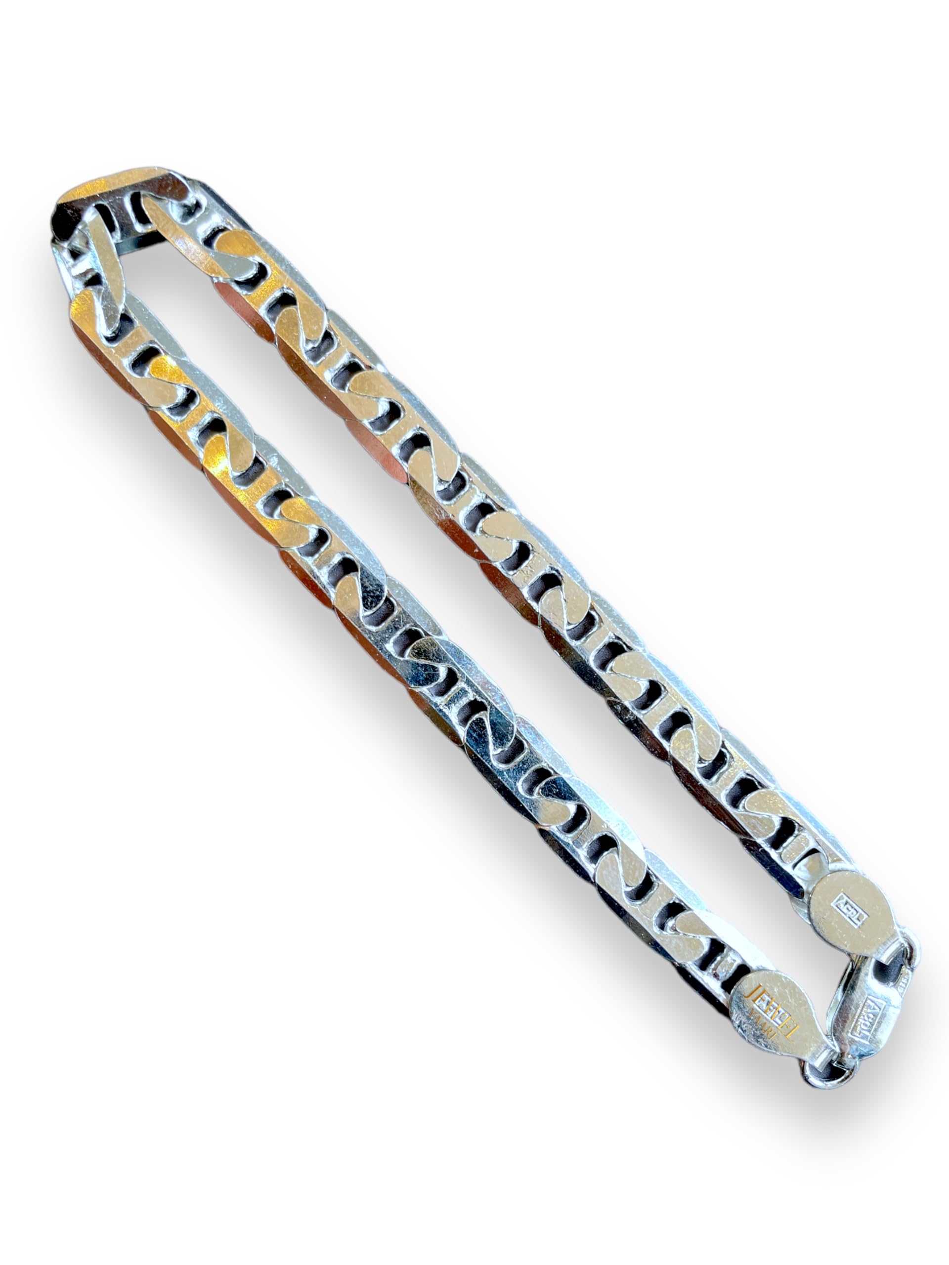 JewelYaari™ Pure 925 Sterling Silver Italian Link Curb Bracelet for Men and  boys Inches(