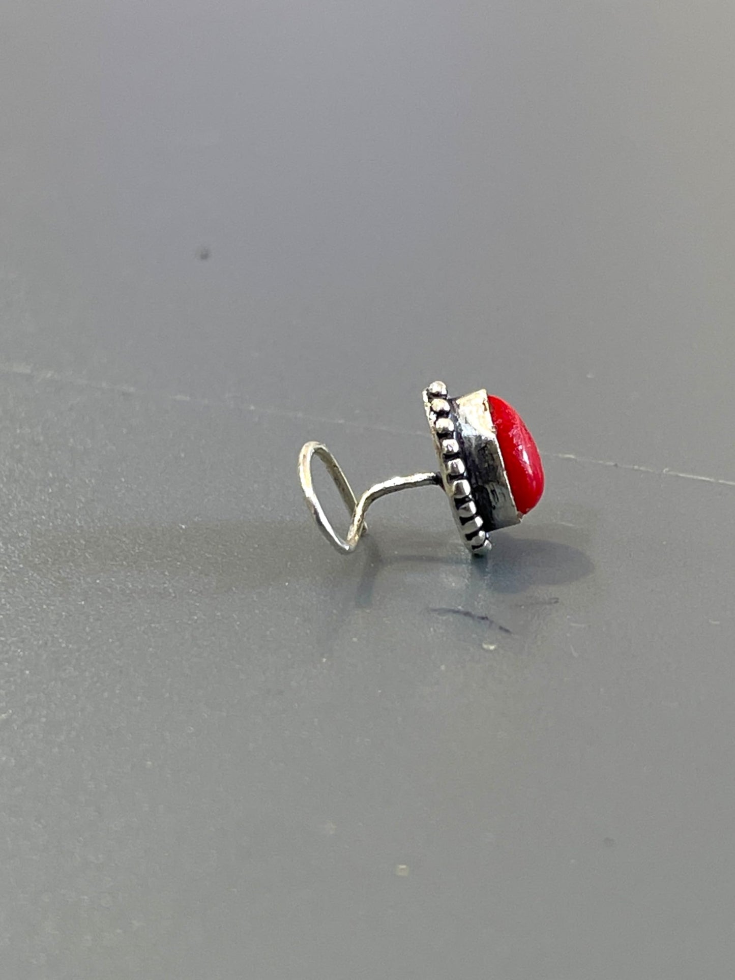 SJ SHUBHAM JEWELLERS™ 925 sterling Silver handmade Antique oxidized nose pin for women (P)